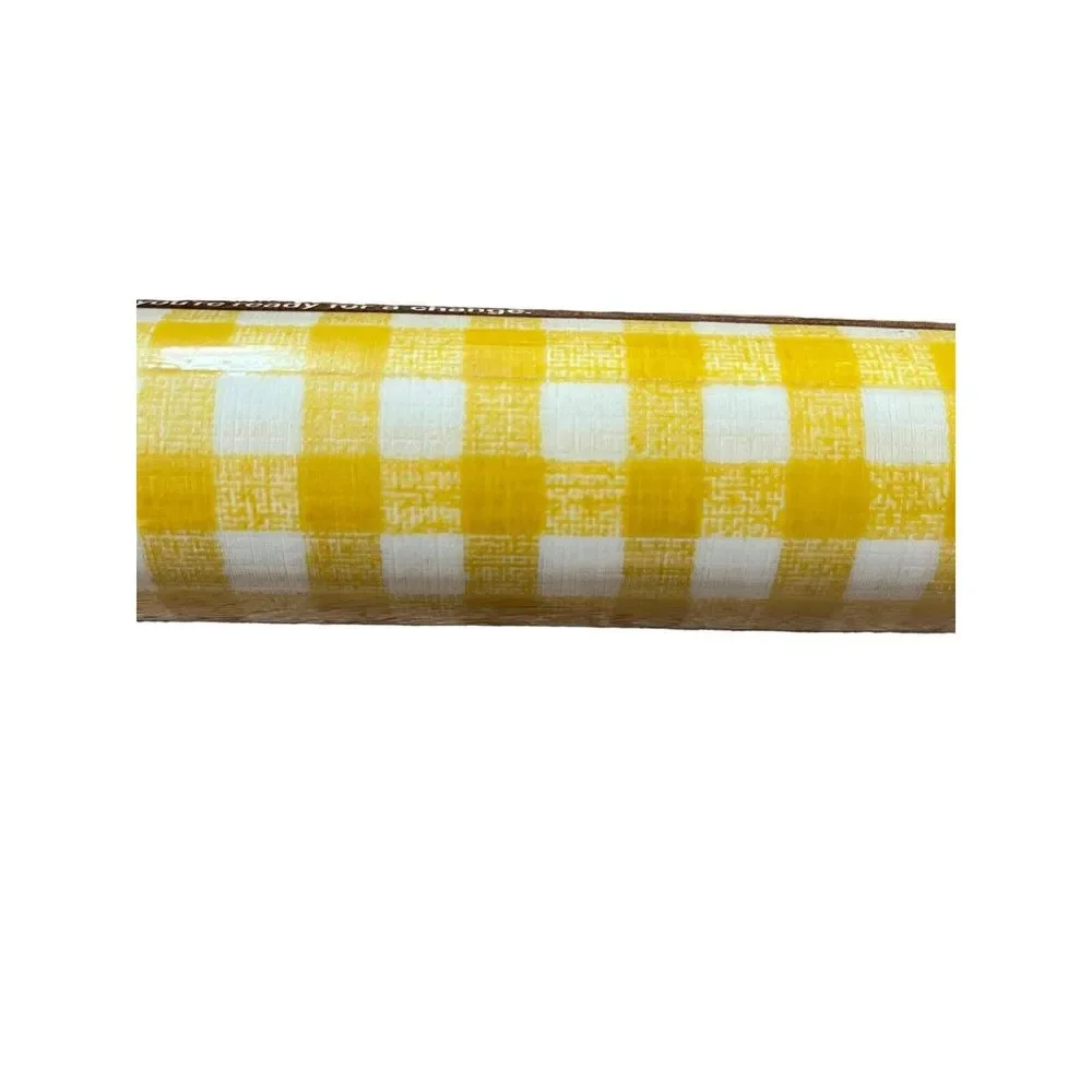 1980 Vintage Rubbermaid Shelf Liner Yellow Gingham Check NEW 10’ Roll NIP